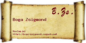 Boga Zsigmond névjegykártya